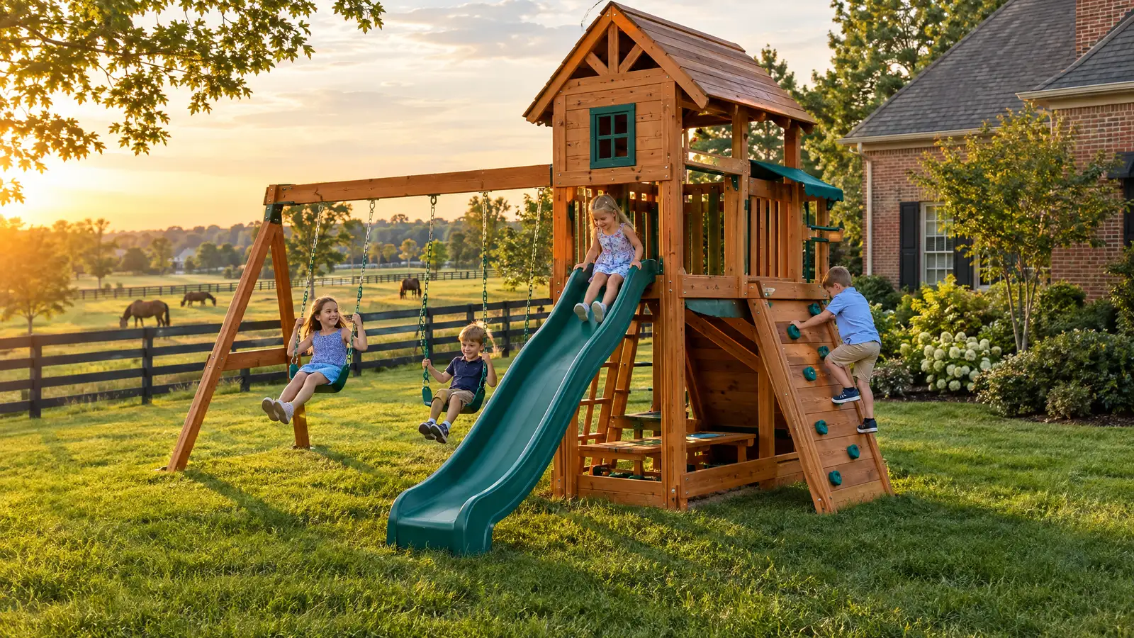 A backyard playground scene from Lexington, KY