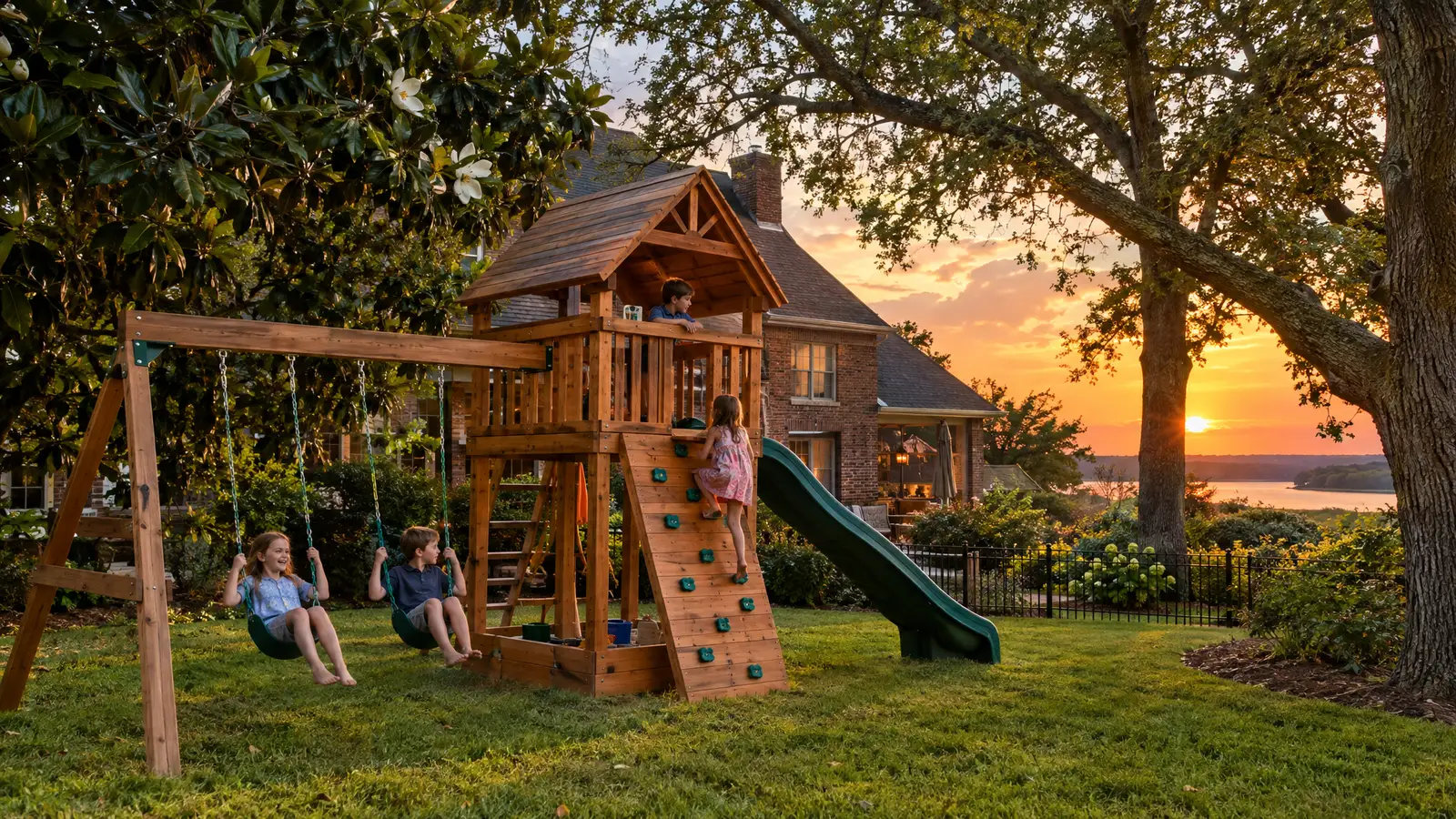 A backyard playground scene from Memphis, TN