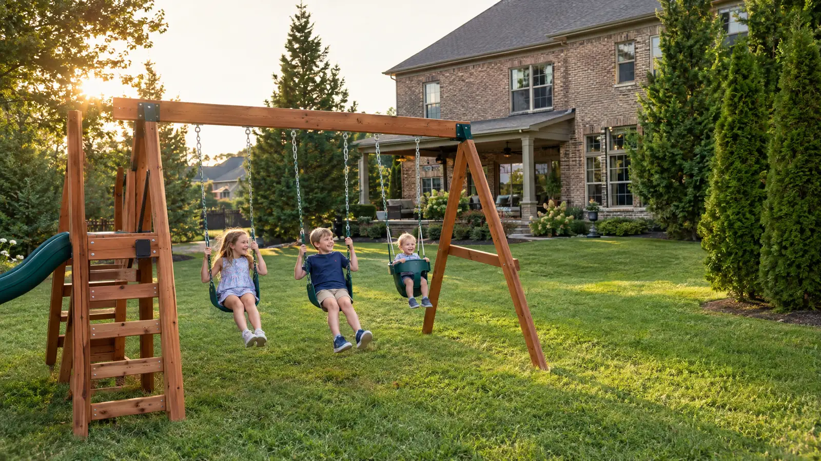 A backyard playground scene from Murfreesboro, TN