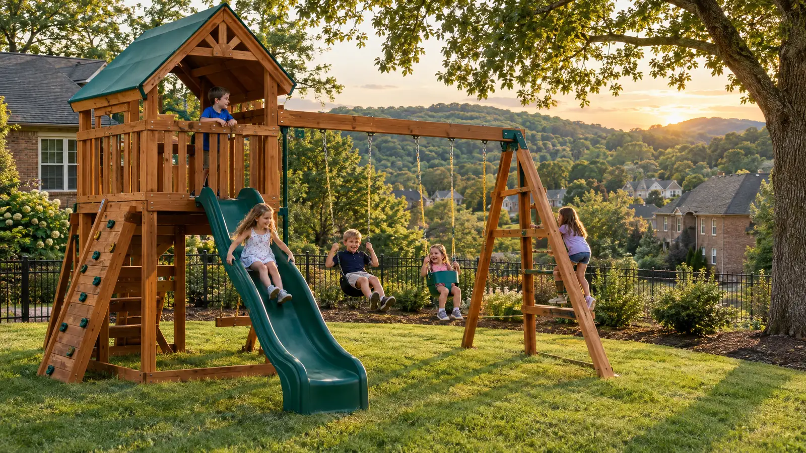 A backyard playground scene from Nashville, TN