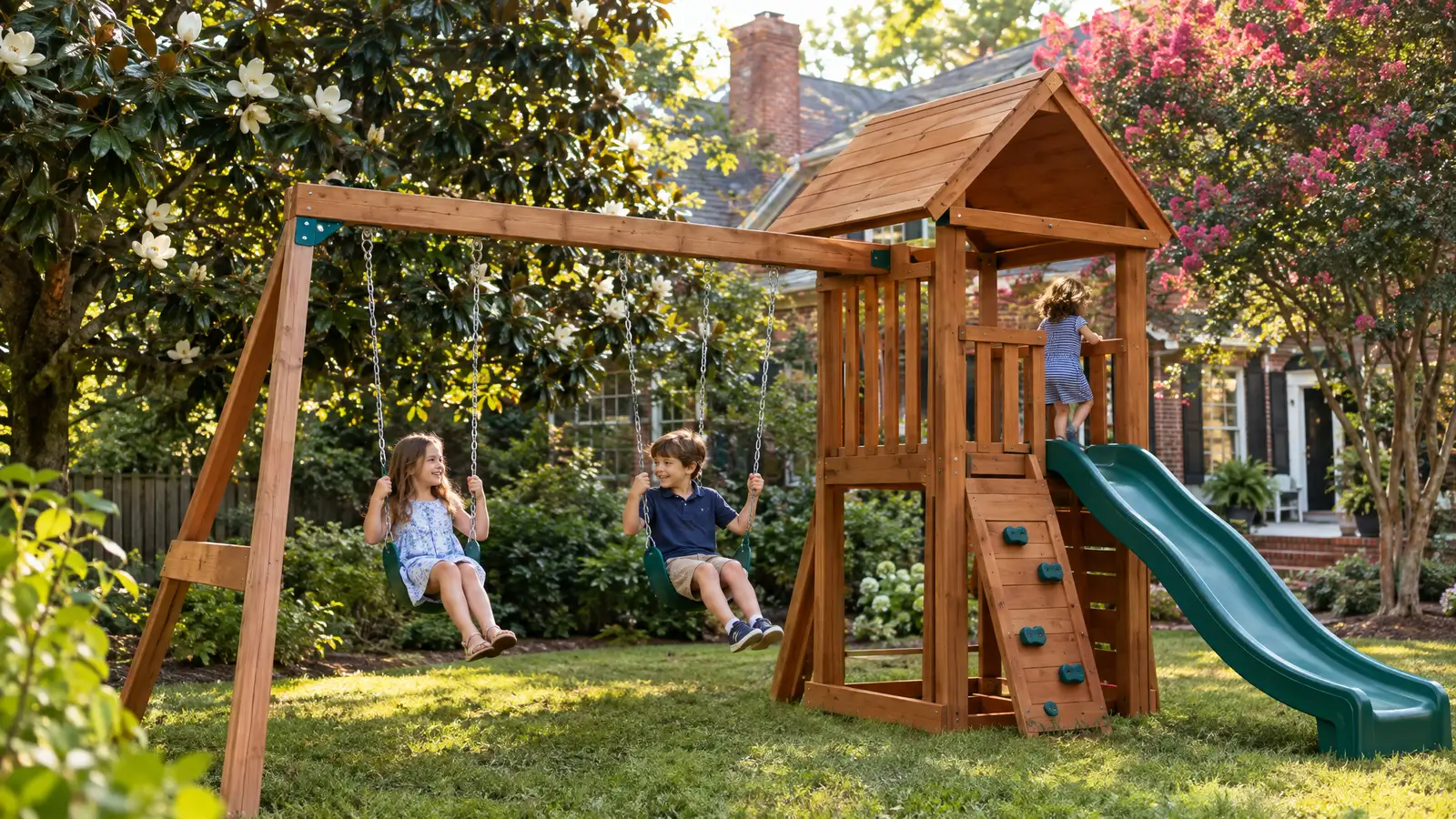A backyard playground scene from Richmond, VA