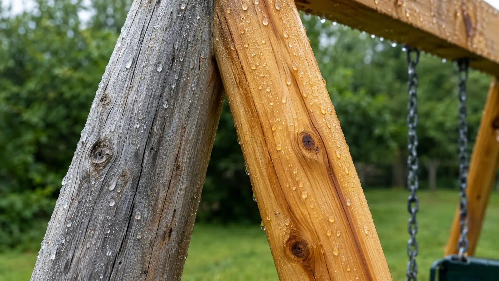 How Wooden Swing Sets Weather Over Time