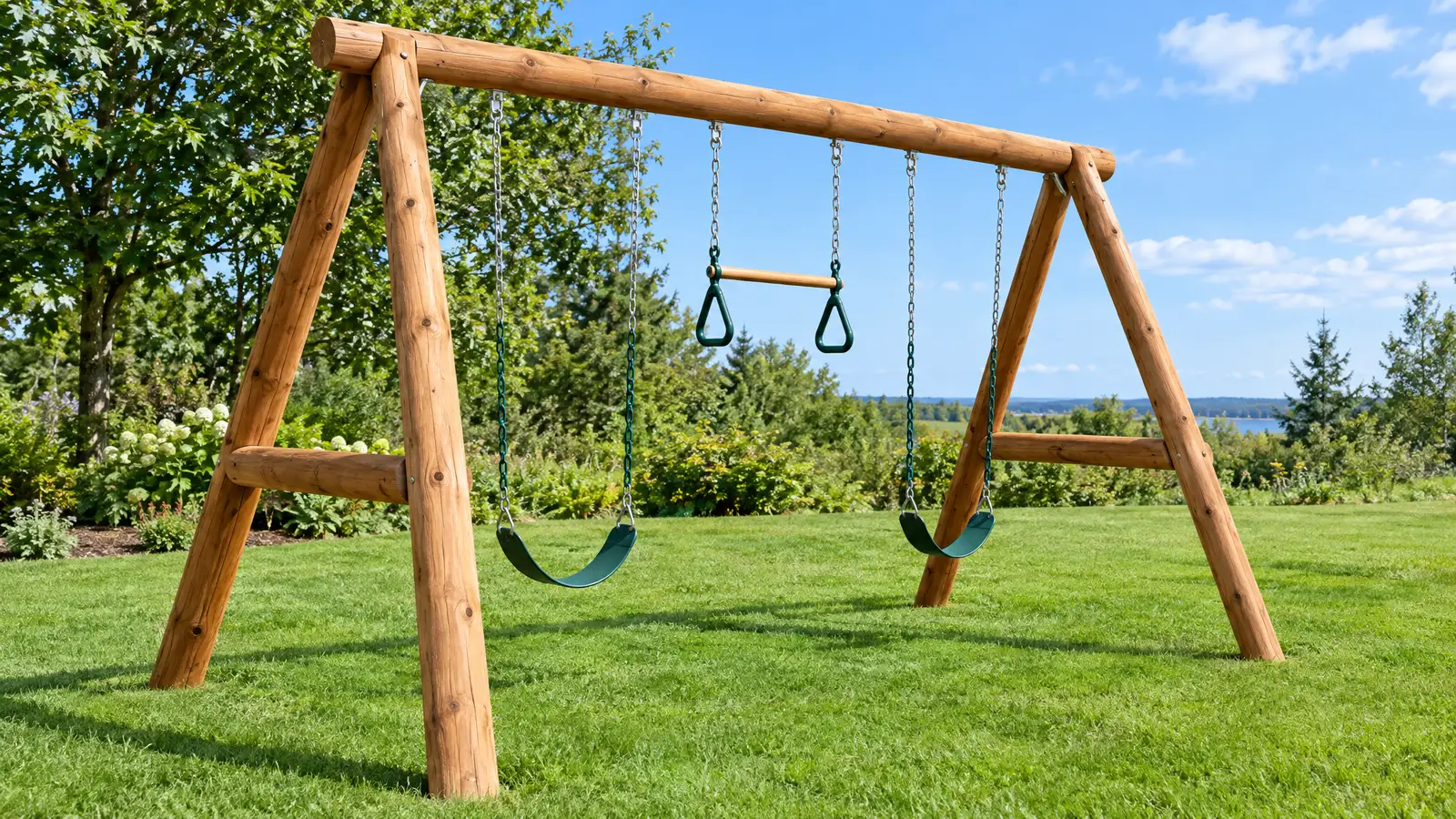 Cedar and Redwood Wood Swing Sets by Swing Set Galaxy